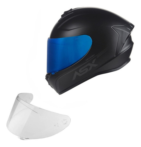 Capacete Moto Asx Draken Esportivo + Viseira Azul