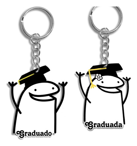 32 Llaveros Graduados Flork Graduada Y Graduado C/tarjeta