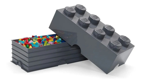 Lego Bloque Apilable Contenedor Storage Brick 8 Dark Grey