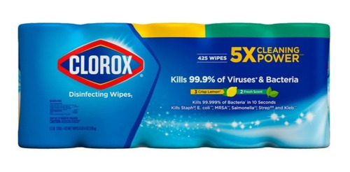 Toallitas Clorox Desinfectantes, Mata 99.99% De Virus Paq 5