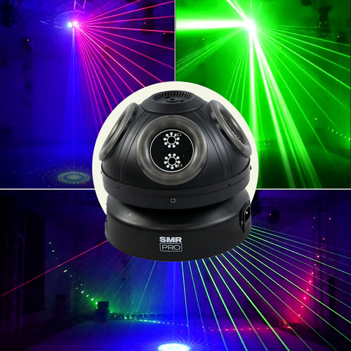 Laser Giratorio Ridik Rgb Con Aro Led Rgb 5050 Dmx Dj Luces