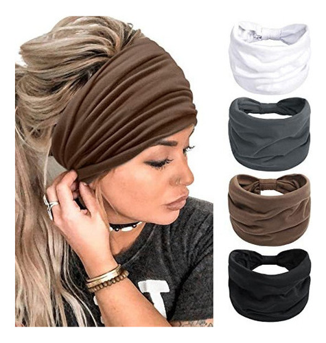 Women's 7 Inch Extra Wide, Non-slip, Bohemian Headbands