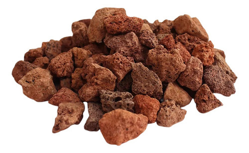 Pedra Vulcânica Vermelha Lareira Churrasqueira Pacote 5kg