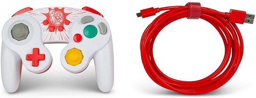 Control Para Switch Powera Cube Mario Blanco Alámbrico