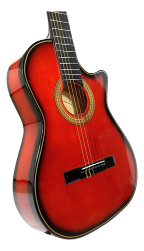 Guitarra Clásica Acústica Española M09-c Roja Sombreada Color Rojo