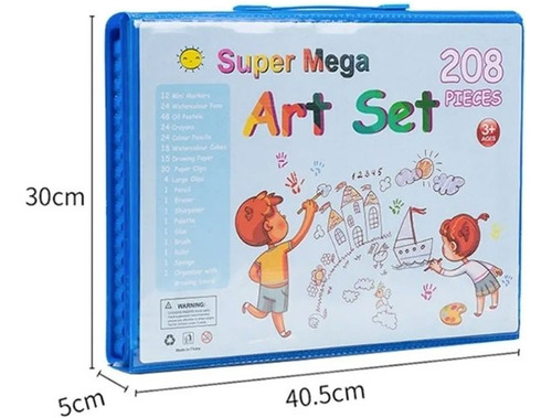 Kit De Arte Y Pintura Colorear Para Niños 208 Piezas