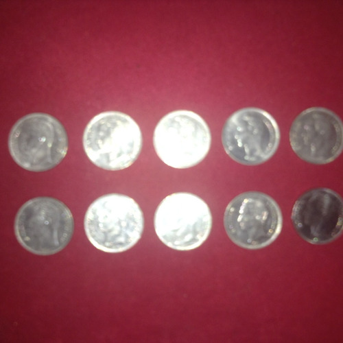 Set De 10 Monedas De Bs. 5 (1977 - 1990)  ($5) - Buen Estado