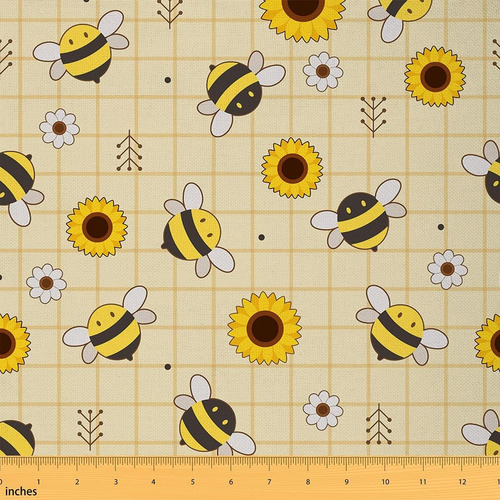 The Yard - Tela Patrón De Abejas De Dibujos Animados, ...