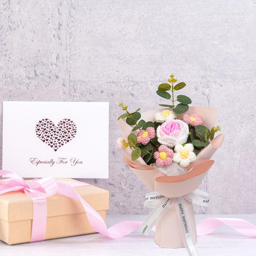 Bouquet De Flores Tejidas A Mano, Obsequio Especial Para