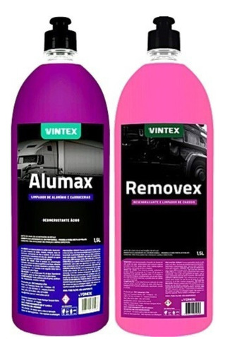 Limpa Carrocerias Alumínio Alumax 1,5l + Removex Vintex 1,5l