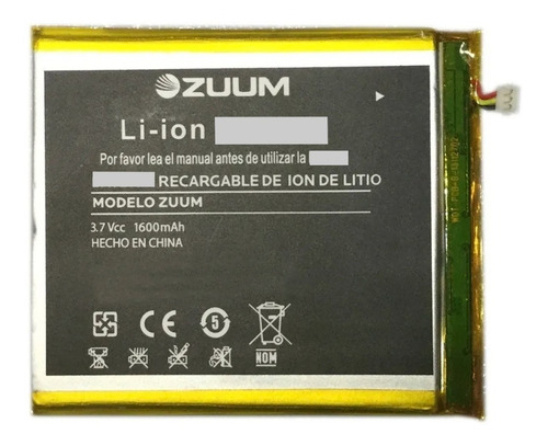 Pila Bateria Zuum E508 1600 Mah Interna Original Sminva