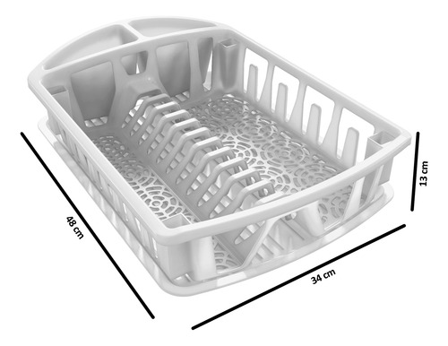 Escurridor De Platos 1 Piso De Plástico Blanco