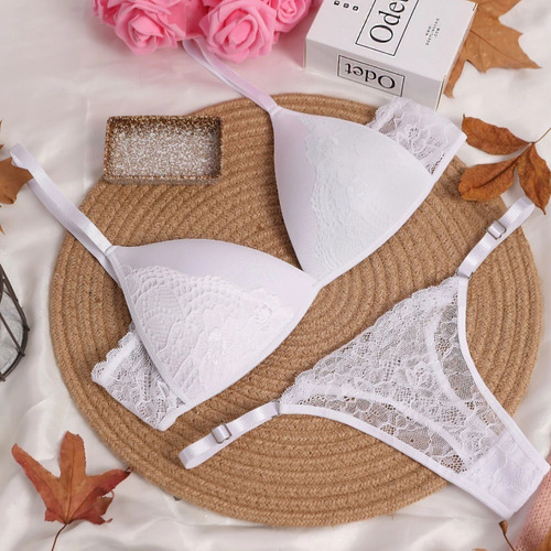 Conjunto Odet Art 2075 Triangulito Soft Algodón C/ Puntilla