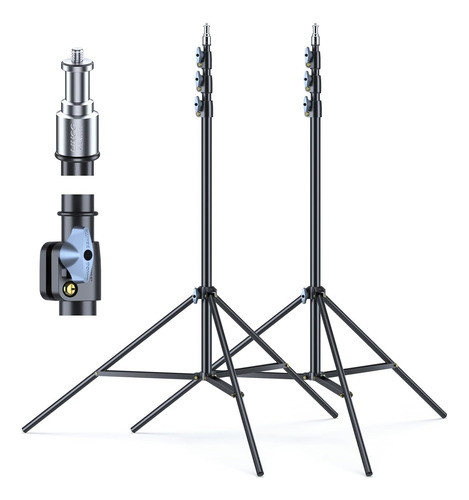 Kit Portafondos 2 Tripies 3m + Brazo Transversal Negro 2m