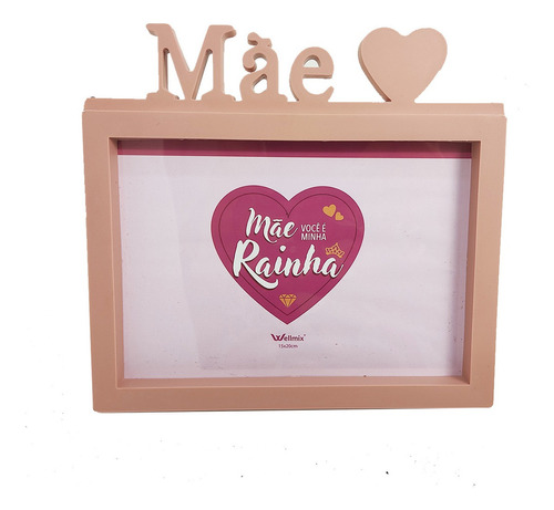 Porta Retrato 15x20 Frase Mãe Vermelho Lindo Para Presentear Cor Rosa Rosa