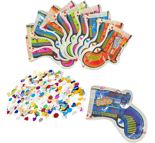 Cañon Pistola De Confeti Autoinflable Para Fiestas 50 Pzs