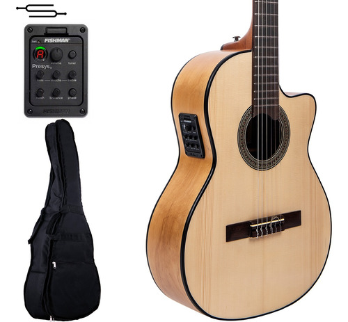 Guitarra Criolla Gracia S100eq Fishman Maciza + Funda Cuota