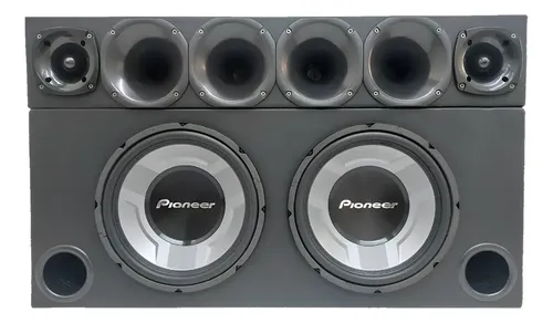 Kit Som Caixa Toca Forte 2 De 12 Pioneer Tsw3060 Corneteira