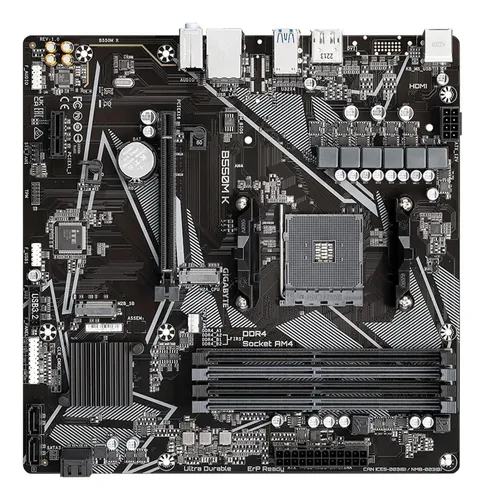 Placa Madre Gigabyte B550m K , Am4 , Micro-atx , Dual M.2 | Cuotas sin ...