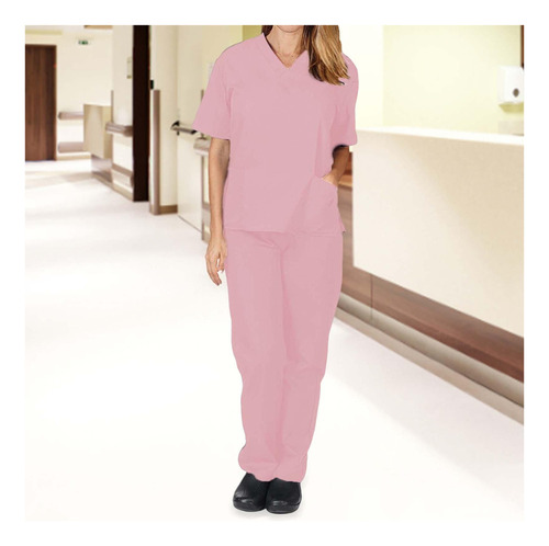 Enfermería Scrubs Uniform Multi Pockets Trajes Elásticos