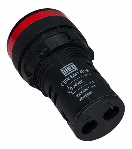 Sinaleiro De Led Vermelho Weg 22mm 24vcavcc Ip54 Cew-sm1-e26