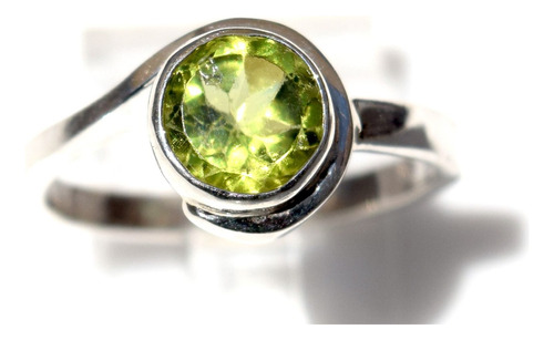 Anillo Solitario De Peridoto Plata Ley 925 Anper09