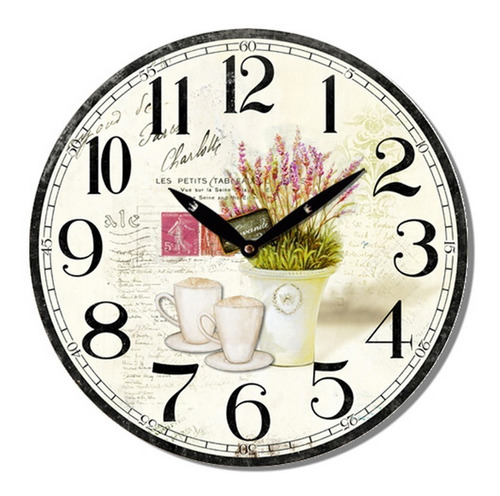 Reloj De Pared Mdf D28.8x3.5cm Maceta