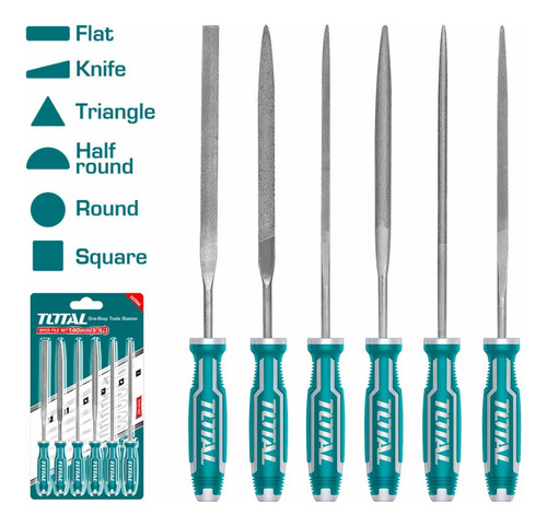 Imagen 6 de 7 de Set Juego Limas 6pcs Matricero Cola De Raton 140mm
