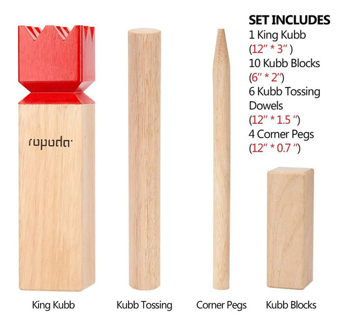Imagen 6 de 7 de Ropoda Kubb Game Premium Set De Juego Para Patio, Exterior,