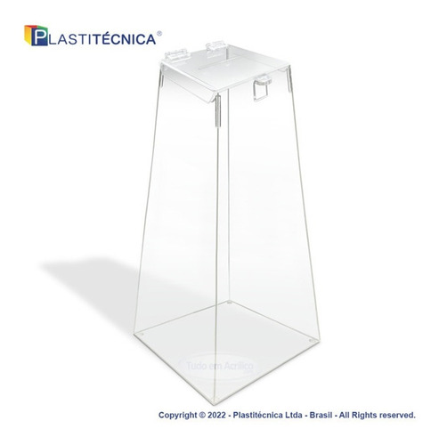 Urna Pirâmide Acrílico De Verdade! Transparente - 4mm - 50cm