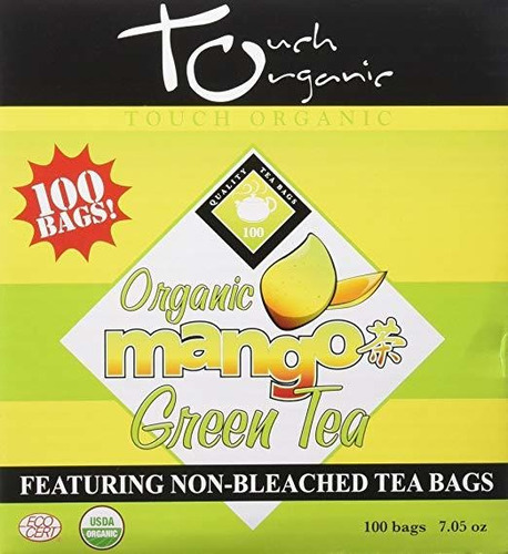 Toque Orgánica De Mango Té Verde Cube, 100 Cuentan, 7.05 Onz
