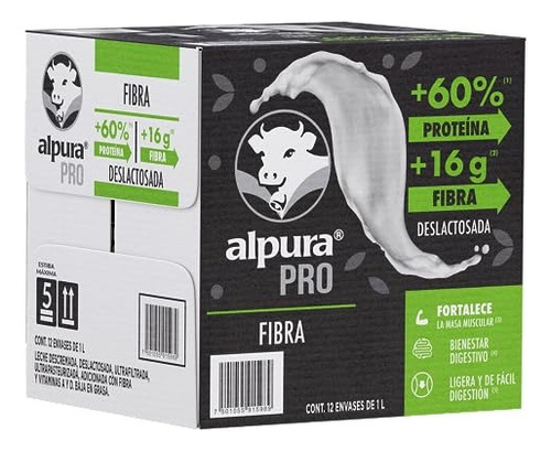 Pack X12 Leches Alpura Pro Deslactosada Extra Proteína 1 L