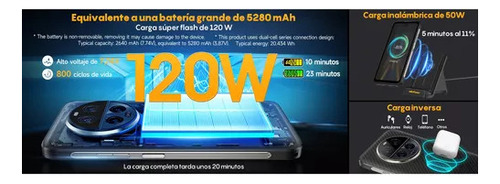 A Ulefone Armor 23 Ultra 5g Celular Mensaje Satelital 6.78''fhd+120hz,24gb+512gb,5280mah 120w,móvil Resistente,dimensity 8020 Andriod13 Dual Sim Ip68
