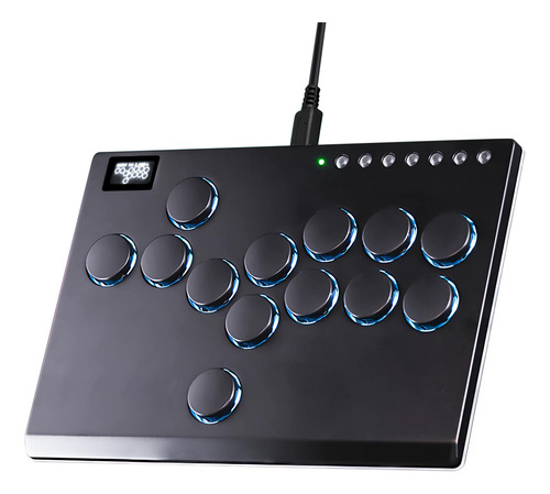 Arcade Stick All Metal Controlador Con Rgb Y Turbo Funciones