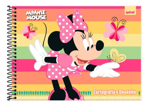 Caderno Desenho Capa Dura 80 F Minnie Mouse Classica Cor Rosa