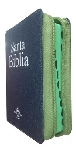 Imagen 1 de 2 de Biblia Grande Jean Verde Cierre E Indice Reina Valera 1960