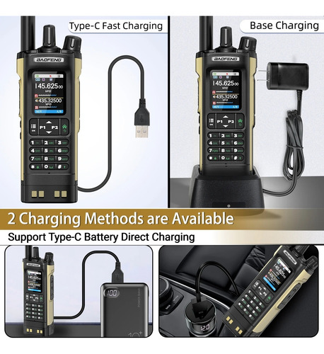 Rádio Baofeng Uv-32 Pro Gps Bluetooth 10w Usb-c (par) Bege Vhf/uhf