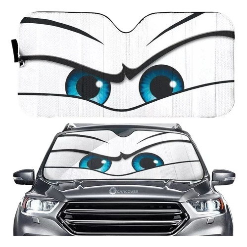 . Parasol Para Parabrisas Delantero De Coche, Blanco, Ojos A
