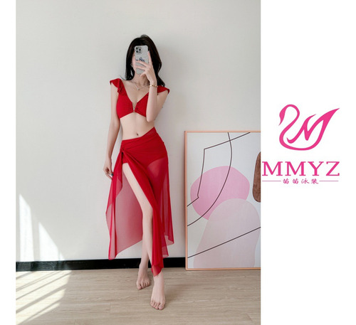 Conjunto De Bikini De Talle Alto Traje De Baño De Color Liso
