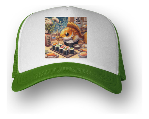 Gorra  Sushi Pez Dorado Goldfish Eating Japones