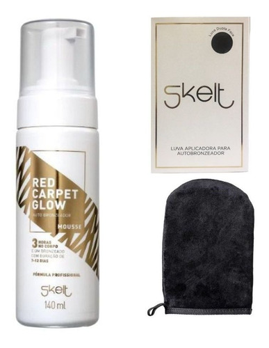 Skelt Red Carpet Glow  Mousse Autobronzeador E Luva