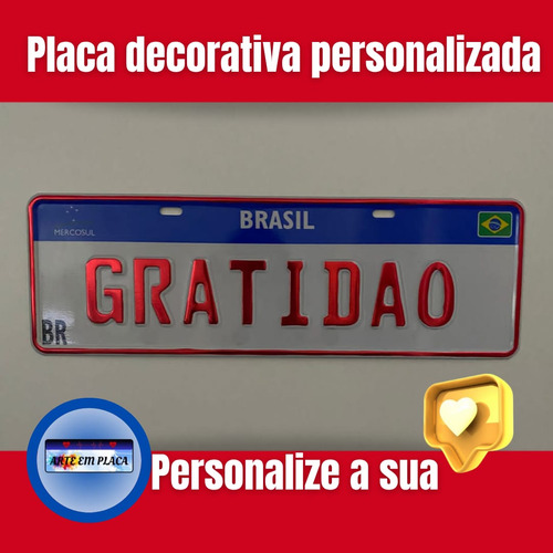Placa Decorativa De Metal | Estilo Carro Com Nome1