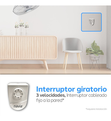 Ventilador De Techo Loco Navia Saturno 18 Aspas De Plástico