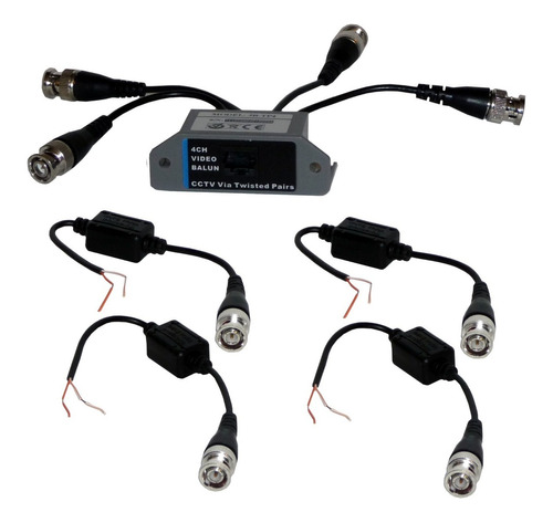 J R Kit De Transceptor Balun Pasivo Para 4 Cámaras De Cctv