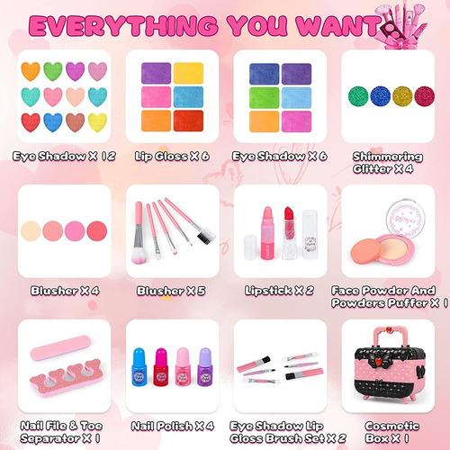 Juego De Cosméticos Con Espejo Maquillaje Para Niñas