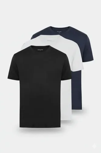 Kit 3 Camisetas Aramis Básicas Branca, Preta E Marinho