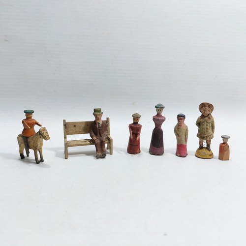 Antiguos Personajes Popular Madera Tallada 1900 Mag 65163 (Usado)