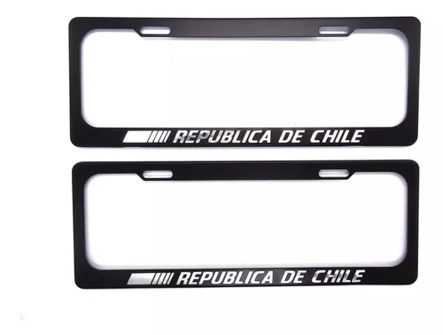 Porta Patente Metal Republica De Chile (negro)