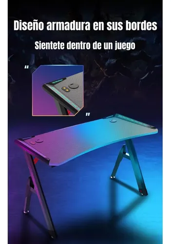 Escritorio Gamer Con Luces 120x60x73cm Negro
