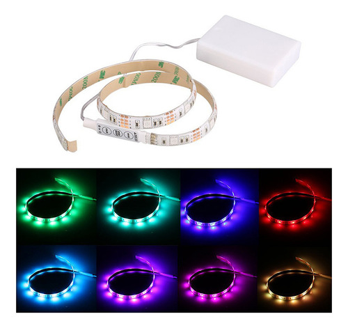 Tira De Luz Led Rgb Flexible Resistente Al Agua, Ip65, 15 Le